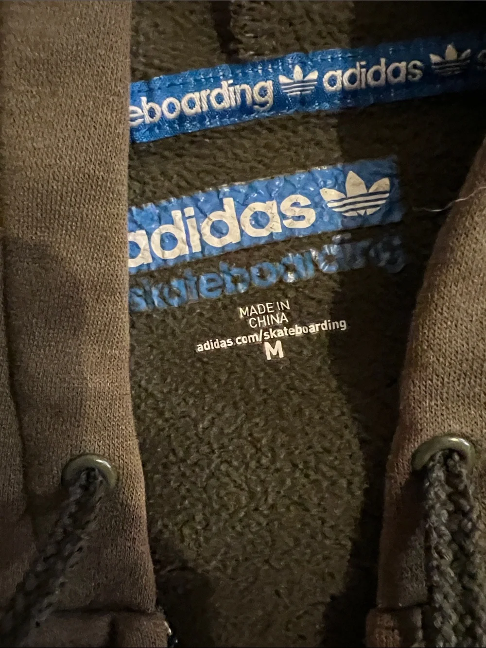 adidas Kids Brown Zip Hoodie with Green Trefoil Skateboarding Logo